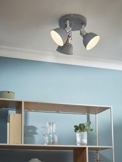 John Lewis SES LED 3 Spotlight Ceiling Plate, Grey - view 2, Grey