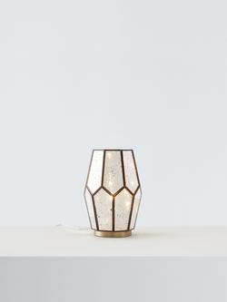 John Lewis Romy Mirrored Glass Table Lamp, Metallic Silver, Metallic Silver