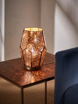 John Lewis Romy Mirrored Glass Table Lamp, Metallic Silver - view 2, Metallic Silver