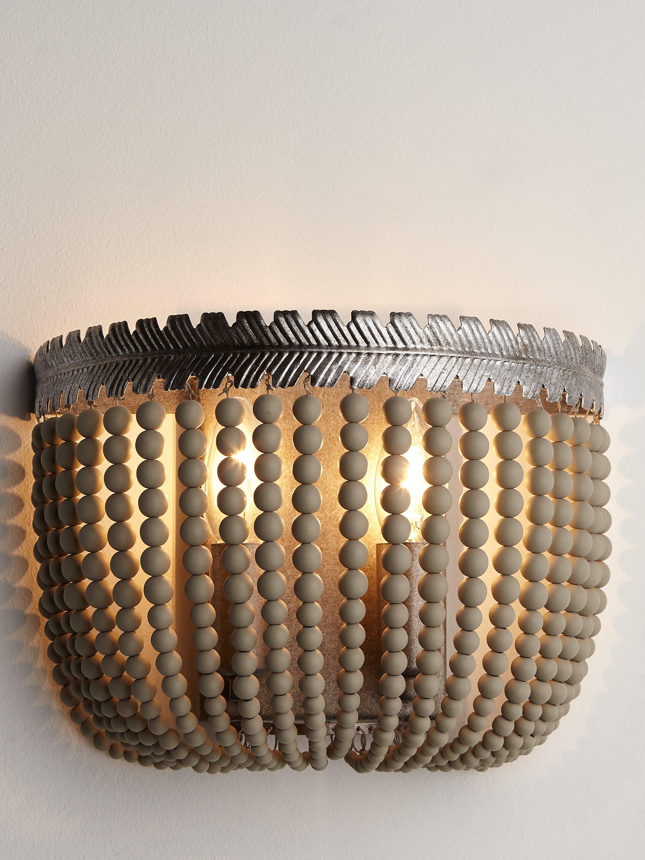 John Lewis & Partners Margeaux Beaded Wall Light, Natural