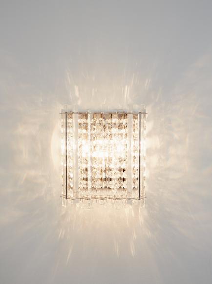 John Lewis Dazzle Crystal Mirrored Wall Light, Clear, Clear