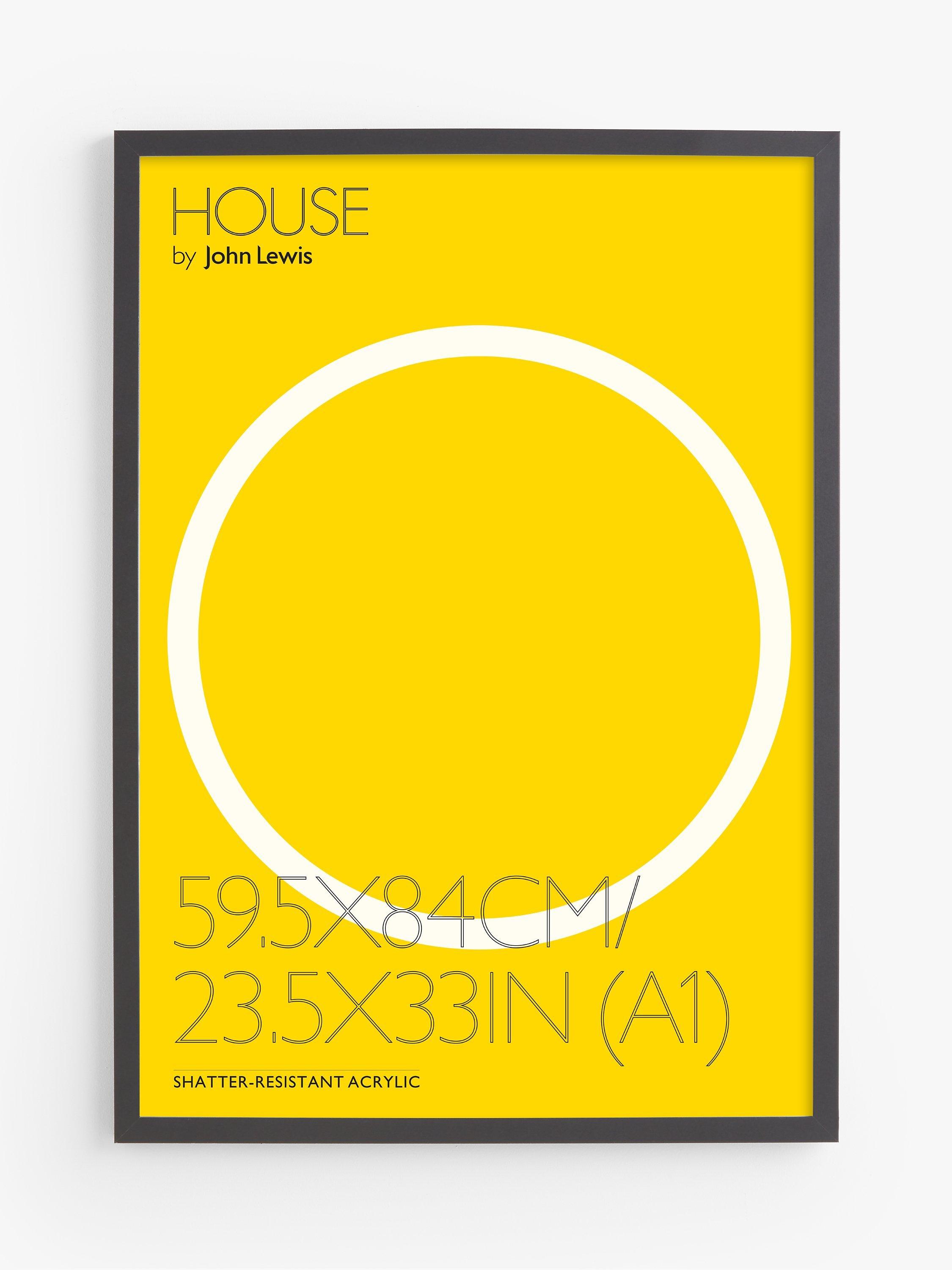 House by John Lewis A1 Acrylic Picture Frame, 60 x 84cm (23.5 x 33"), Black