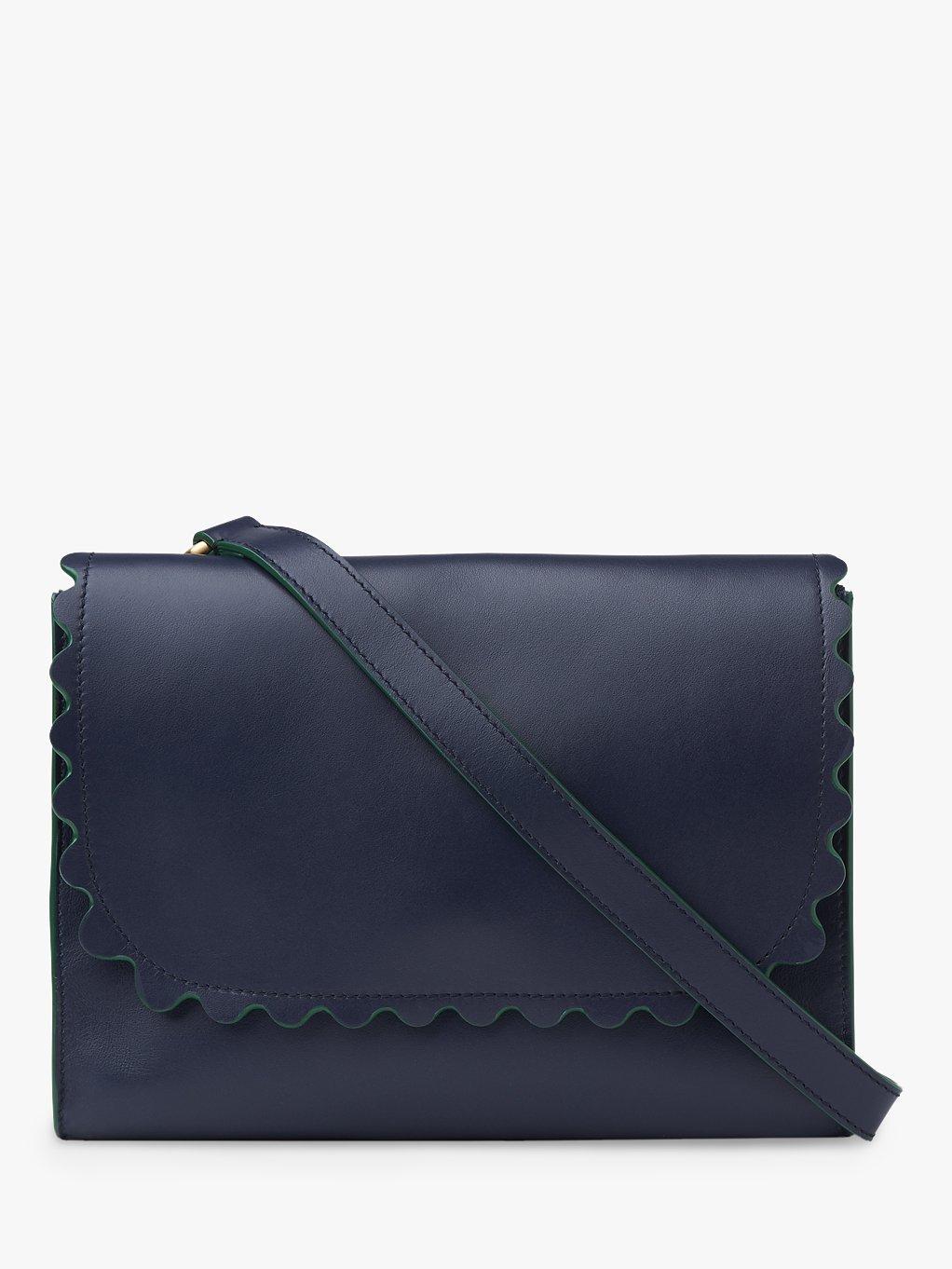 L.K.Bennett Solange Leather Messenger Bag, Blue