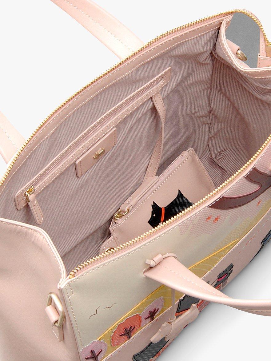 Radley Over The Hills And Far Away Leather Medium Zip Top Grab Bag Blush