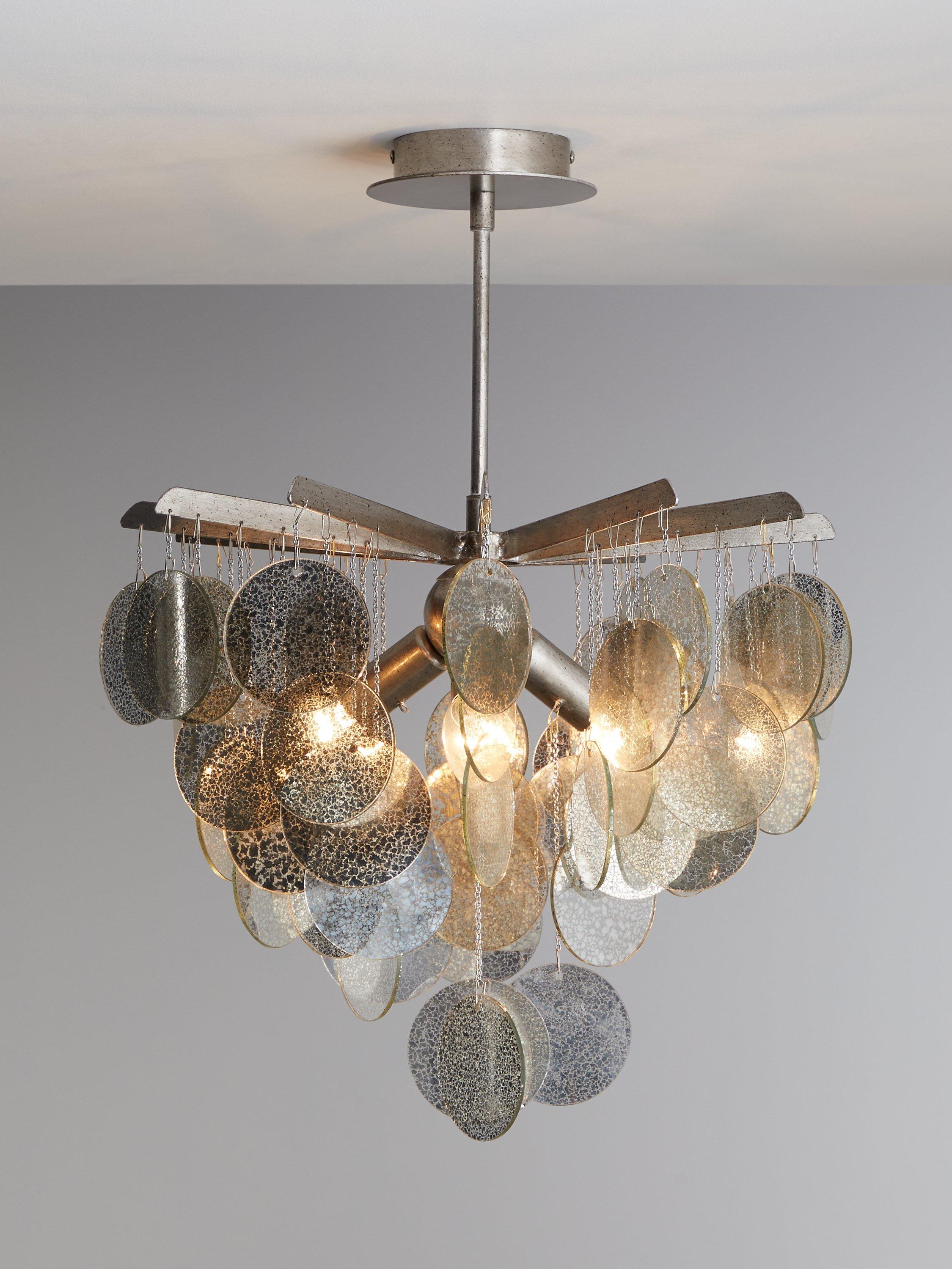 John Lewis & Partners Cluster Disc Semi Flush Ceiling Light, Silver