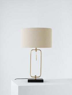 John Lewis Frame Table Lamp, Black/Brass, Black/Brass
