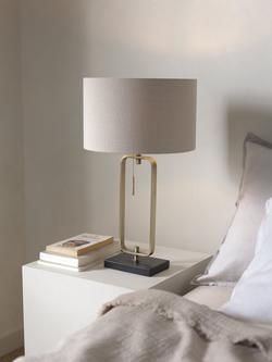 John Lewis Frame Table Lamp, Black/Brass - view 2, Black/Brass