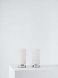 John Lewis Ridge Opal Glass Touch Lamps, White, Set of 2