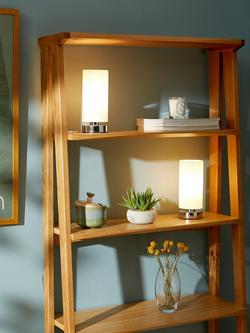 John Lewis Ridge Opal Glass Touch Lamps, White, Set of 2 - view 2, White