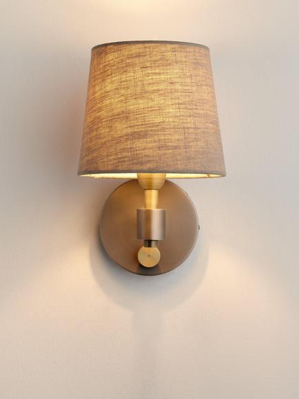 John Lewis Ansel Wall Light, Brass/Pewter, Brass/Pewter