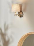 John Lewis Ansel Wall Light, Brass/Pewter