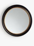 John Lewis Georgian Large Round Wood Wall Mirror, 100cm, Black/Gold