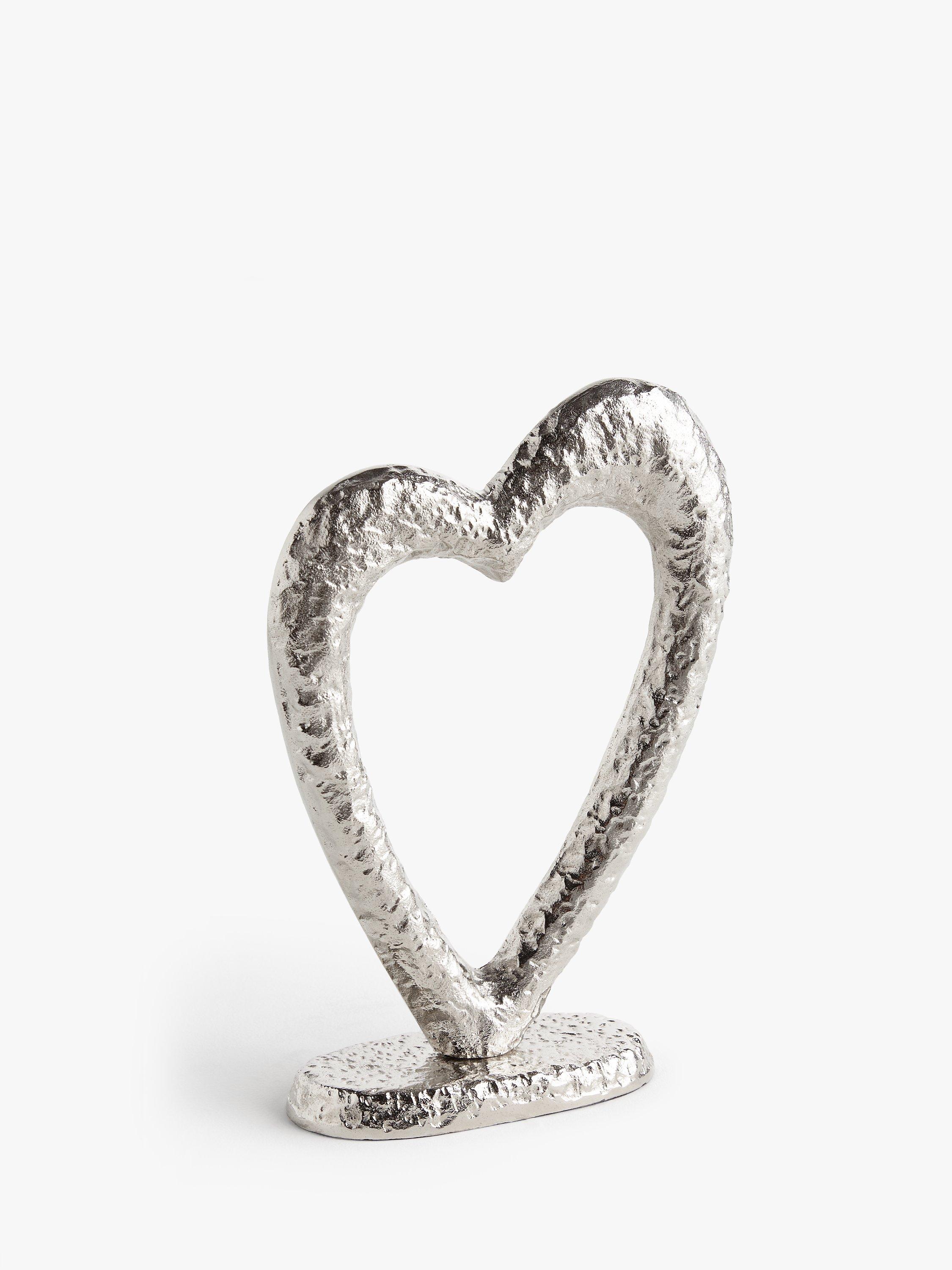 John Lewis Heart Sculpture, Silver, H28.5cm