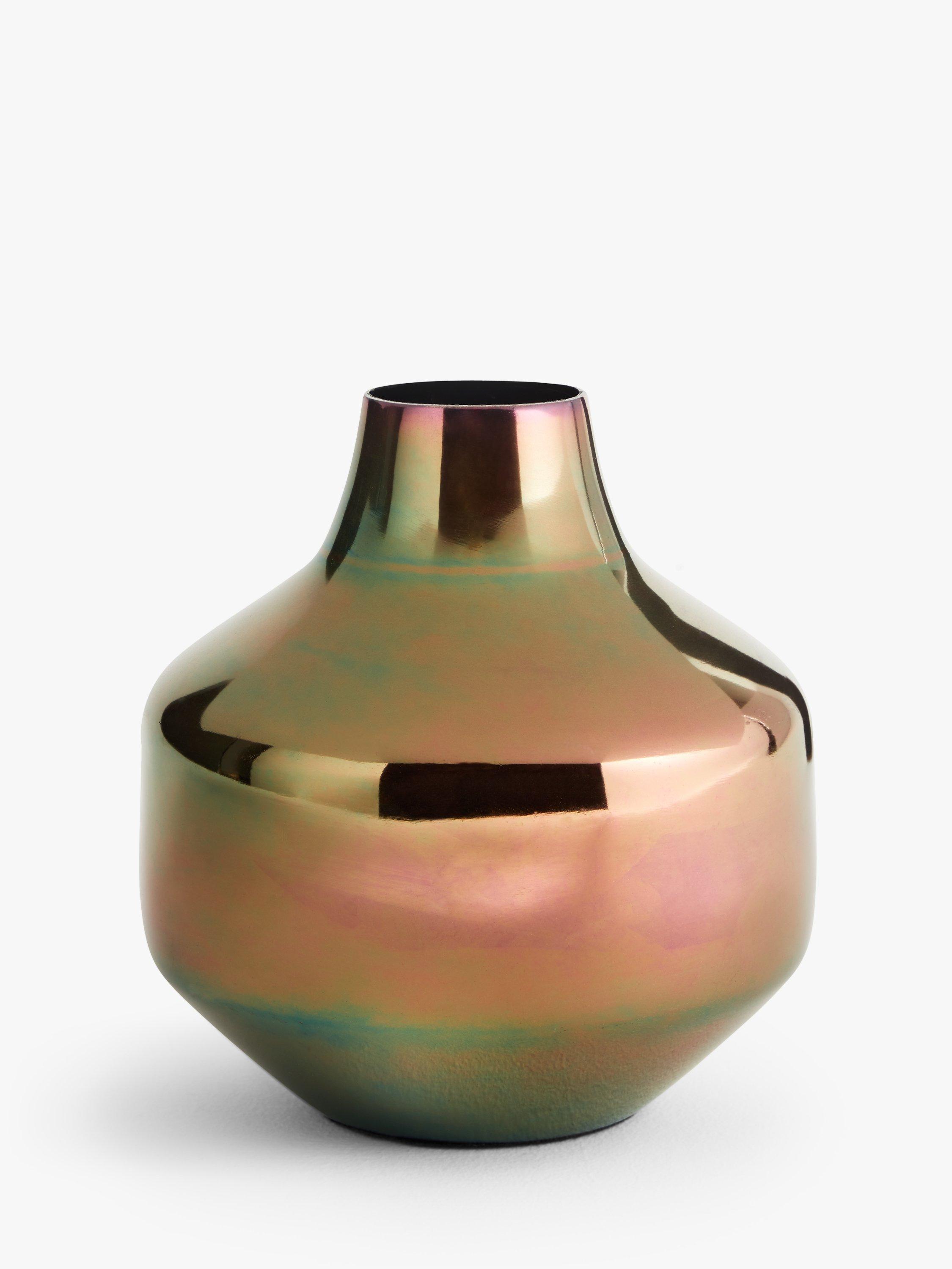 John Lewis & Partners Rainbow Metal Vase, H16cm