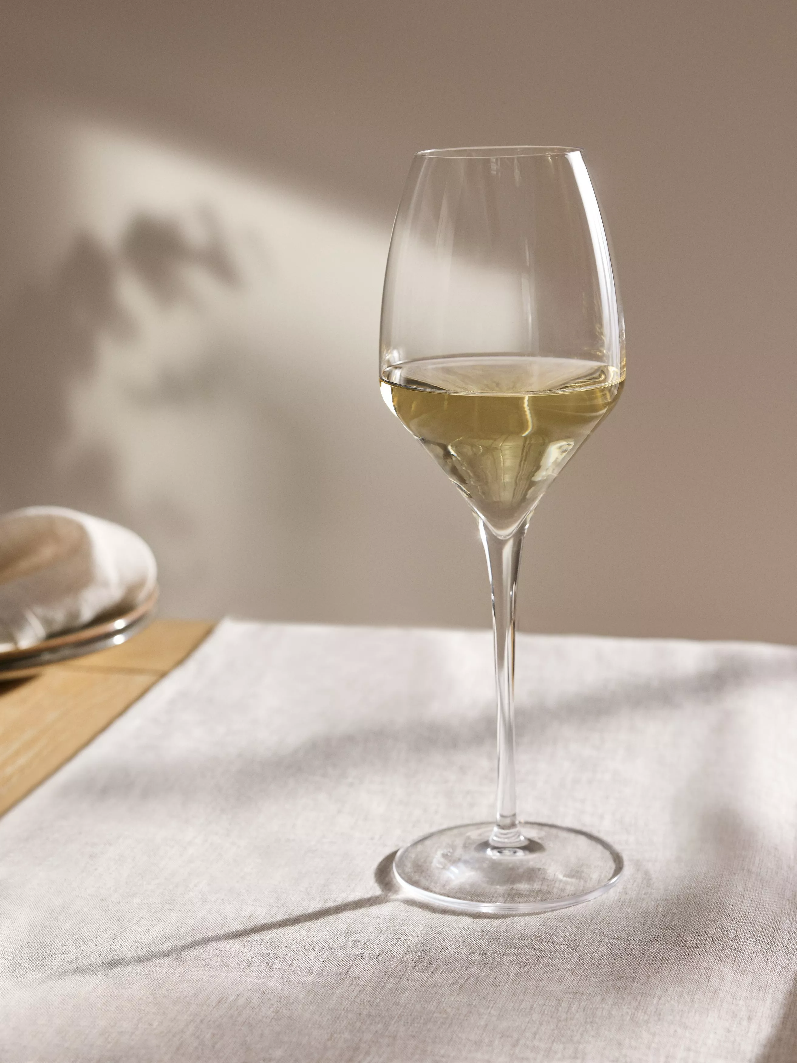 wine glass with white wine inside