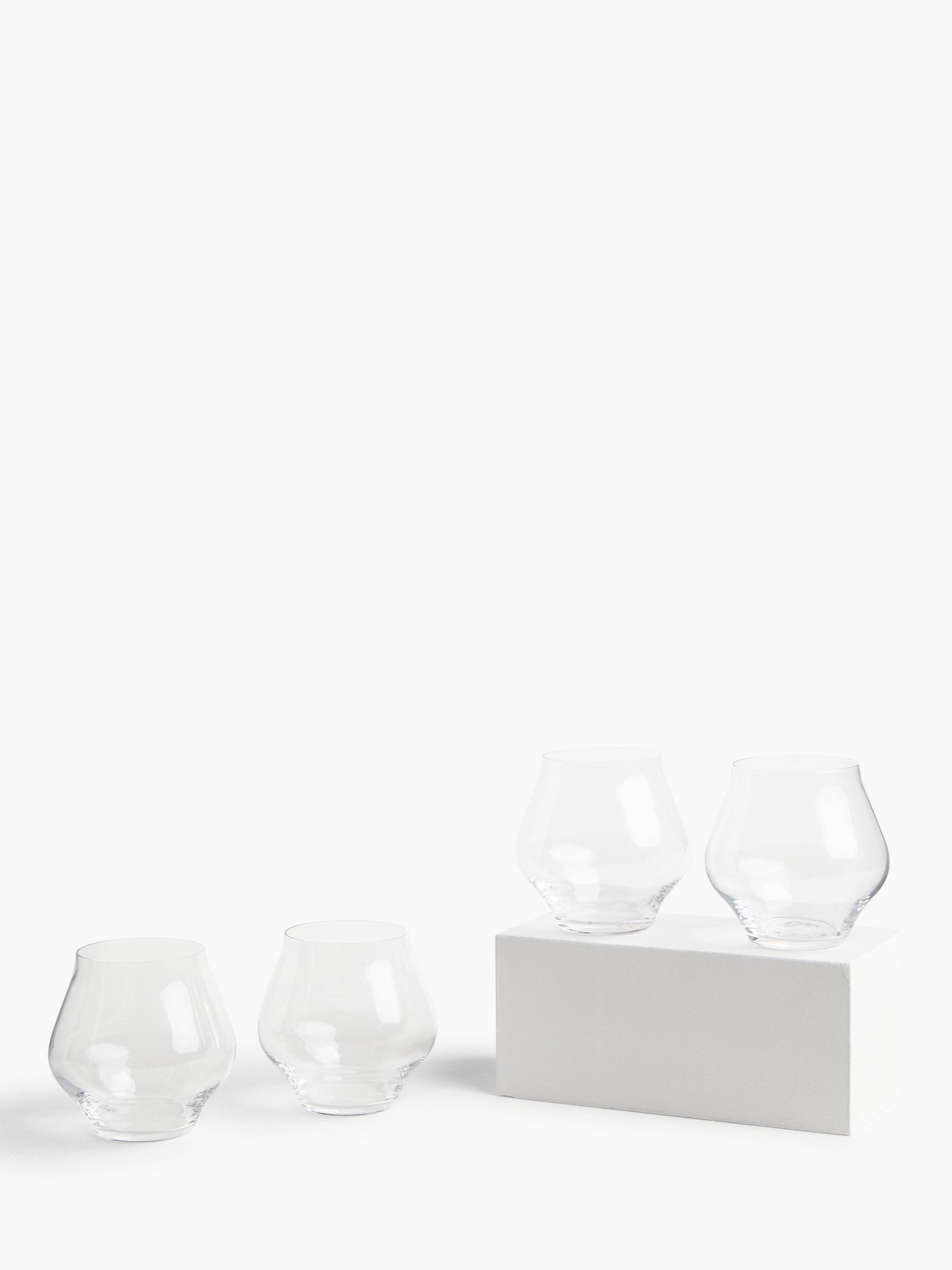 John Lewis Connoisseur Stemless Red Wine Glasses, Set of 4, 450ml, Clear