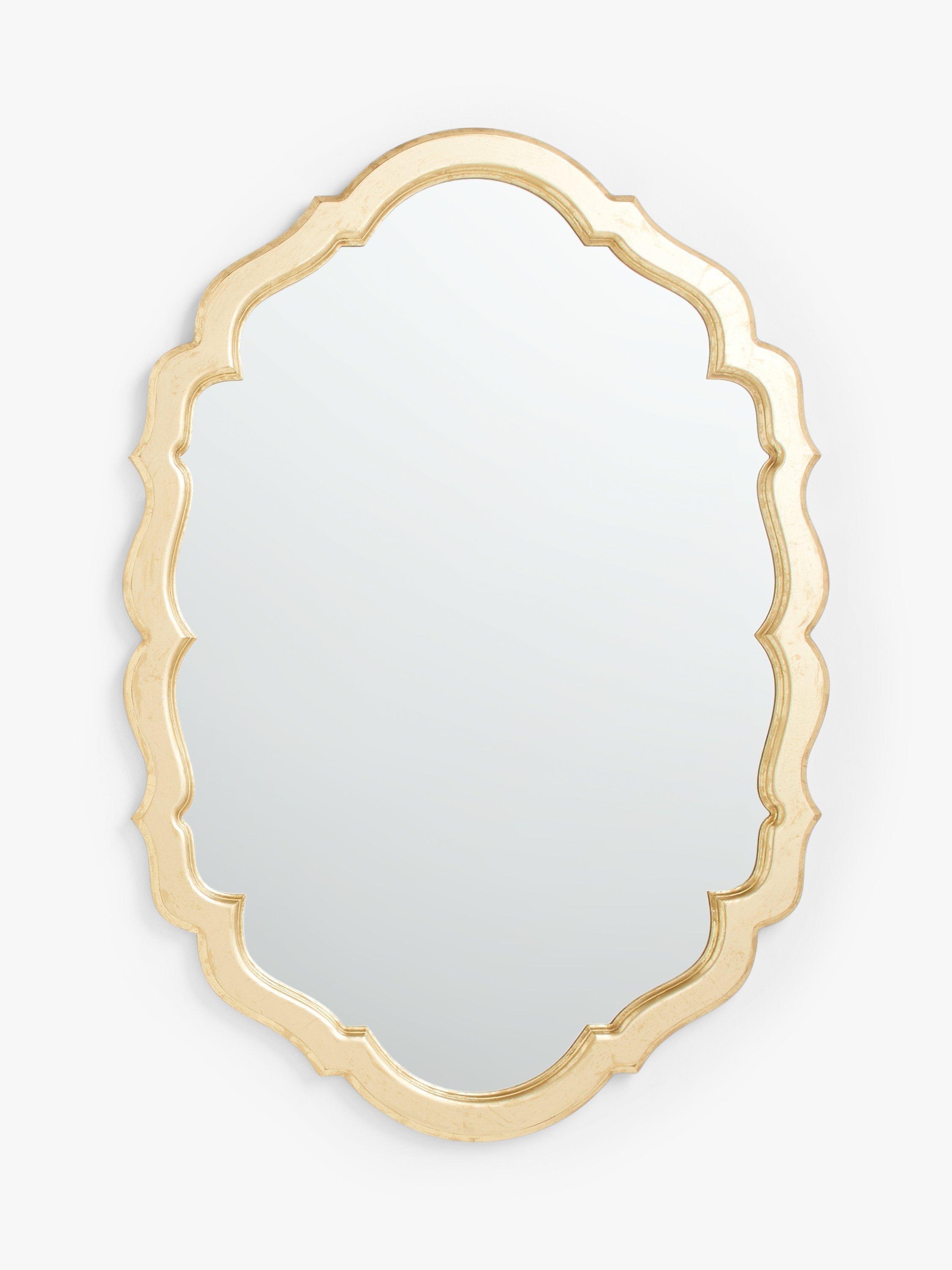 John Lewis & Partners Scallop Edge Wall Mirror, 101 x 71cm, Antique Gold