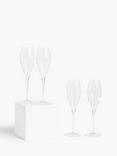 John Lewis Connoisseur Champagne Flutes, Set of 4, 270ml, Clear