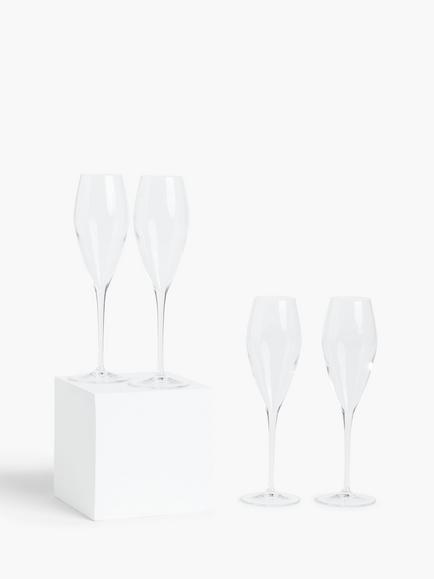 John Lewis Connoisseur Champagne Flutes, Set of 4, 270ml, Clear, Clear
