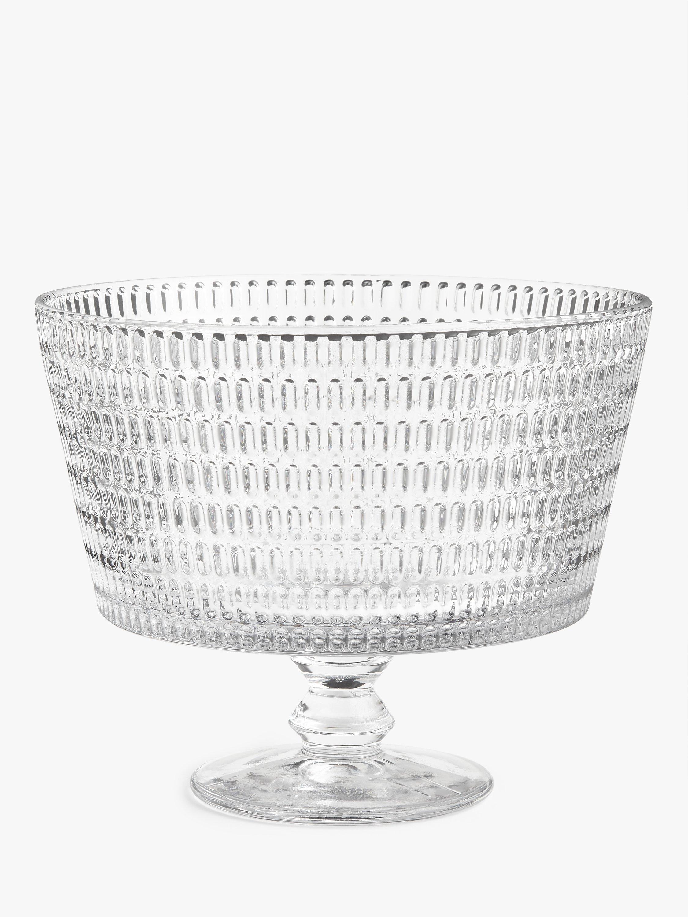 John Lewis Decorative Glass Dessert & Trifle Comport Bowl, 20cm, Clear