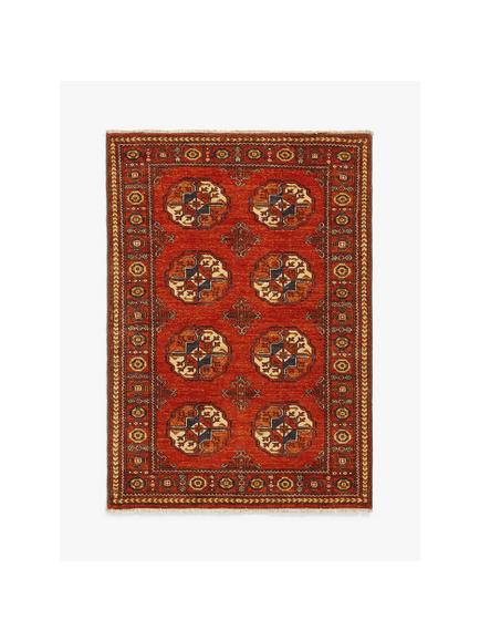 Gooch Luxury Hand Knotted Ersari Rug, Red - view 2, Red