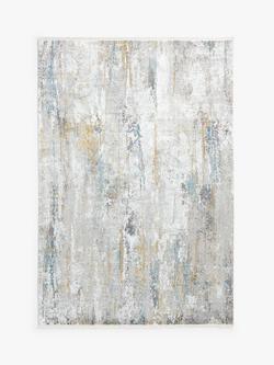 John Lewis Distressed Waterfall Rug, Blue/Silver