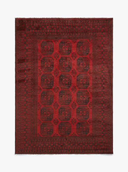 Gooch Luxury Hand Knotted Afghan Elephant Rug, Red, Red