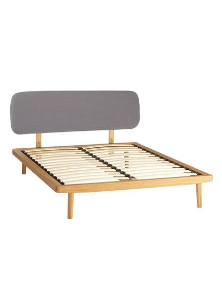 John Lewis Bow Upholstered Headboard Bed Frame, Double, Oak