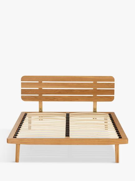John Lewis Bow Slatted Headboard Bed Frame, King Size - view 2, Oak