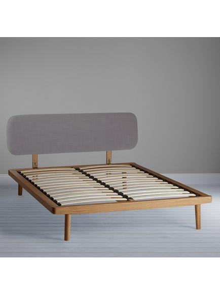 John Lewis Bow Upholstered Headboard Bed Frame, King Size, Oak - view 2, Oak
