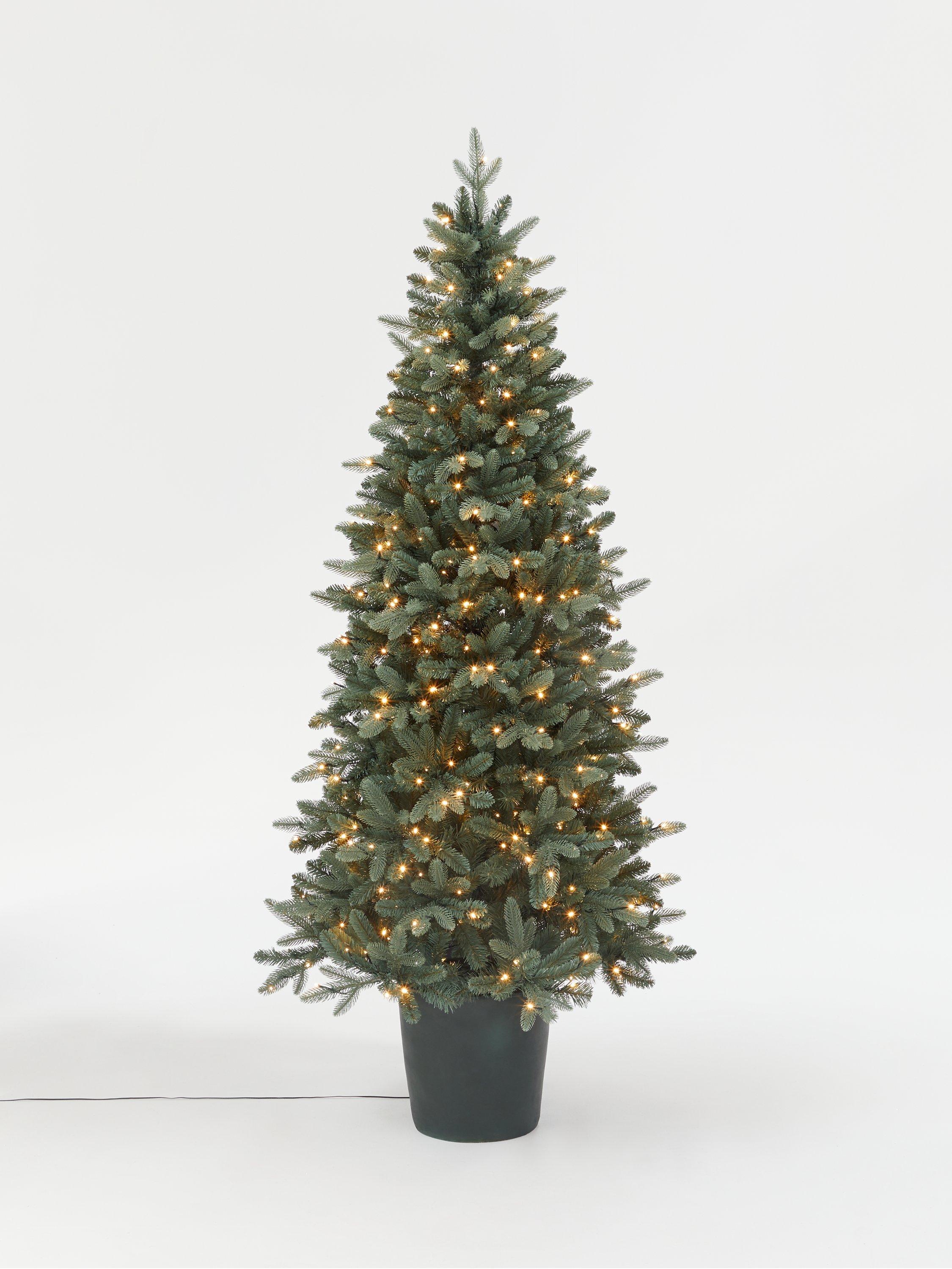 John Lewis & Partners Bala Blue Potted Pre-lit Christmas Tree, 7ft