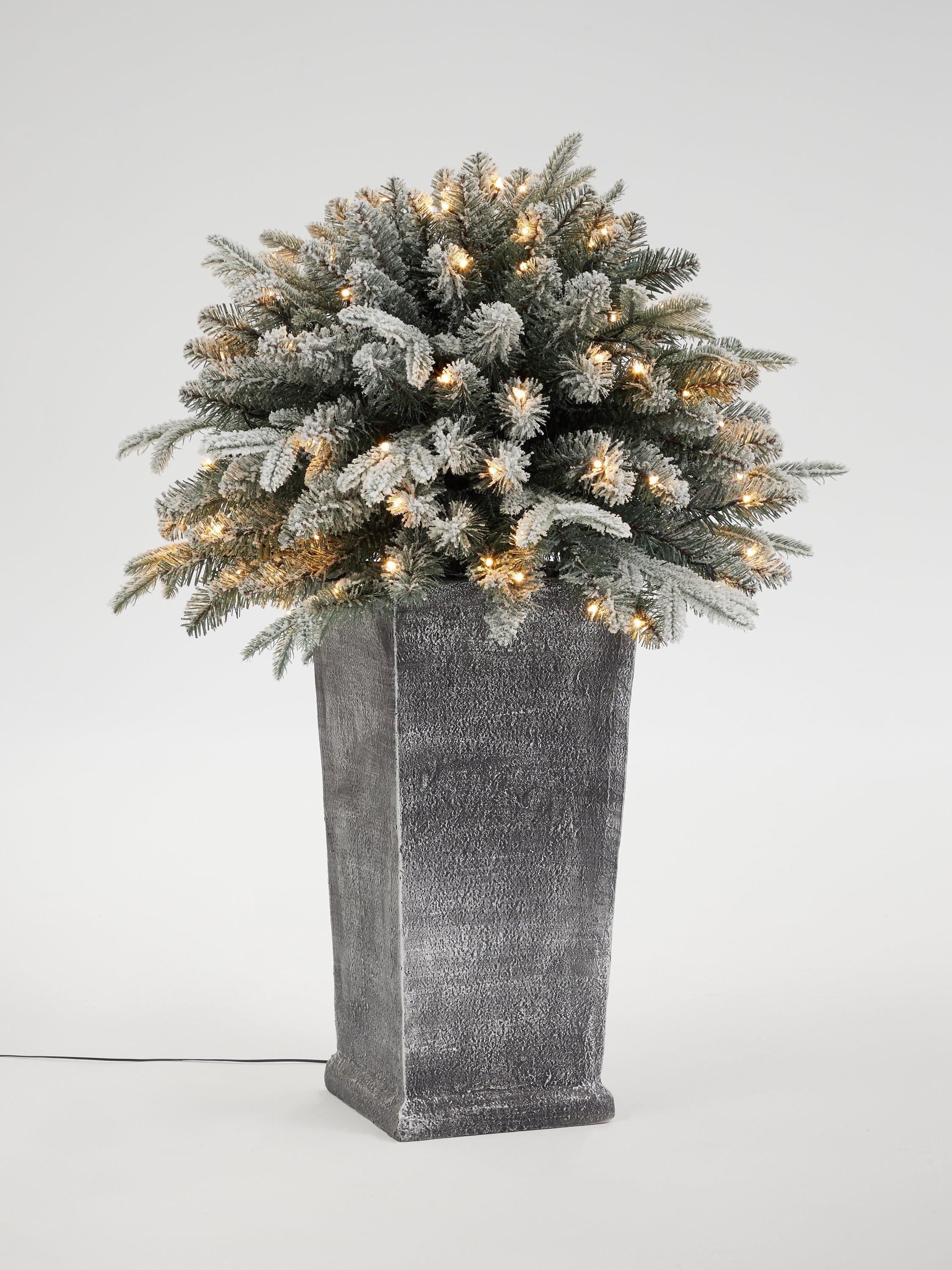 John Lewis & Partners Verbier Bush Potted Pre-lit Christmas Tree, 3ft