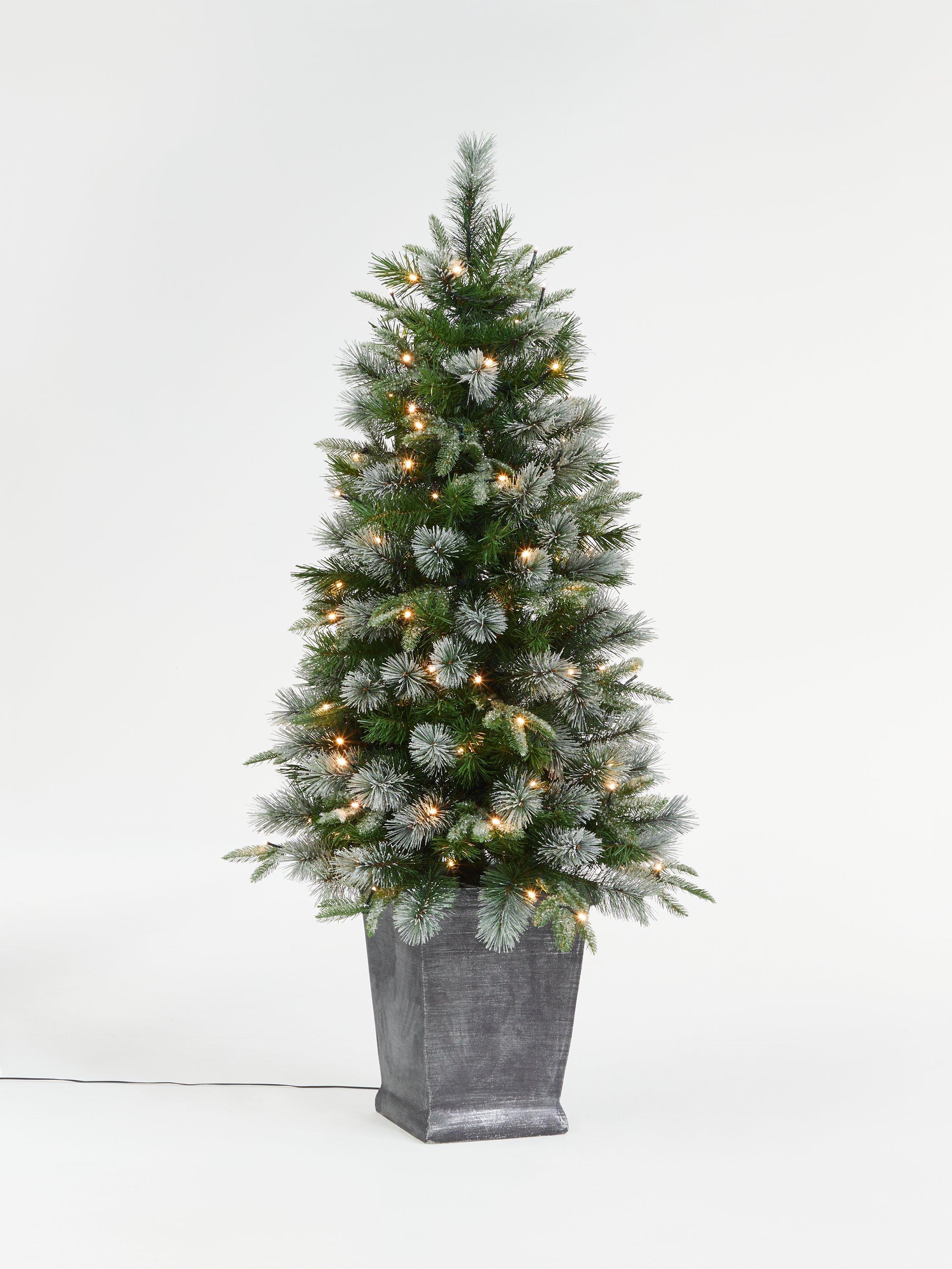 John Lewis & Partners St. Anton Potted Pre-lit Christmas Tree, 4.5ft