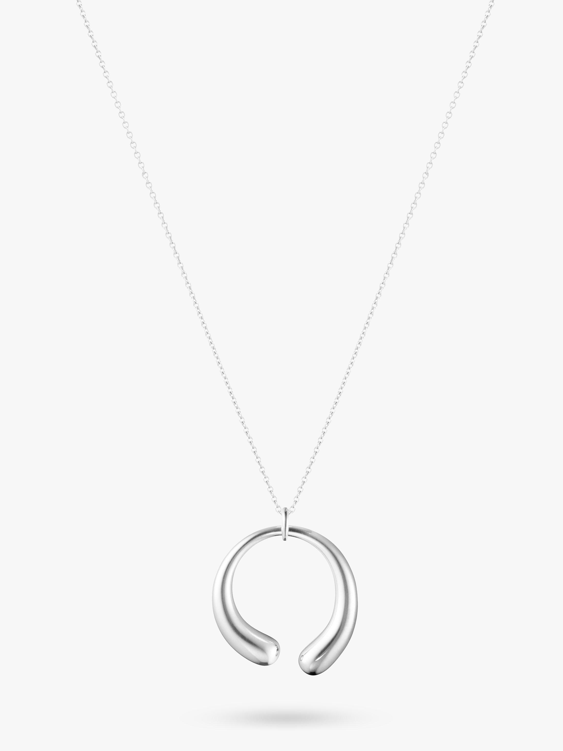 Product image 1 of 2, which shows Georg Jensen Mercy Large Open Circle Pendant Necklace, Silver