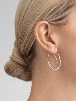 Georg Jensen Offspring Hoop Earrings, Silver - view 2, Silver