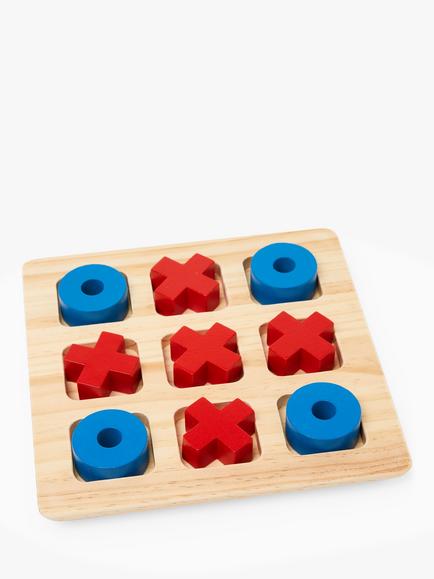 John Lewis Wooden Noughts & Crosses Game, Multi