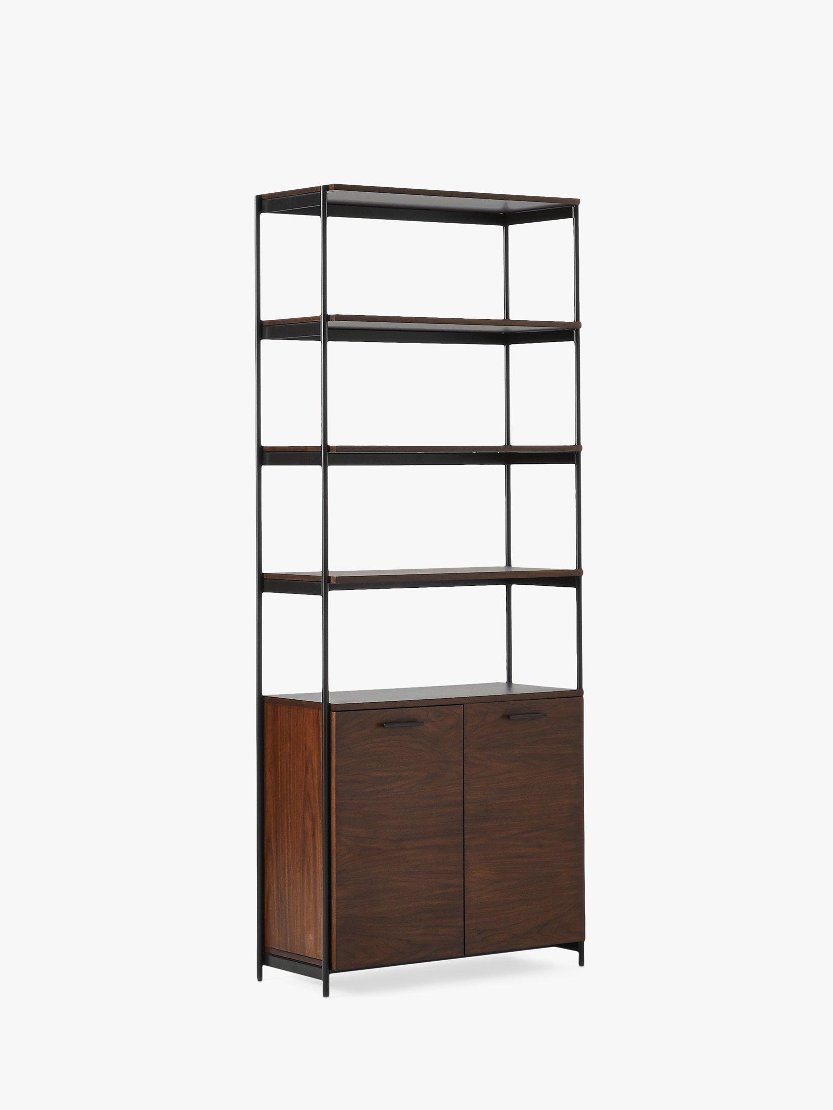 west elm Foundry Wide Bookcase, Dark Walnut