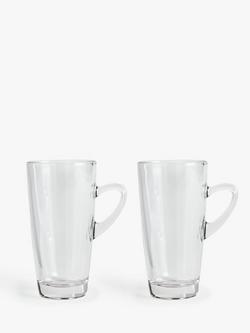 John Lewis Coffee Connoisseur Latte Glasses, Set of 2, 320ml, Clear, Clear