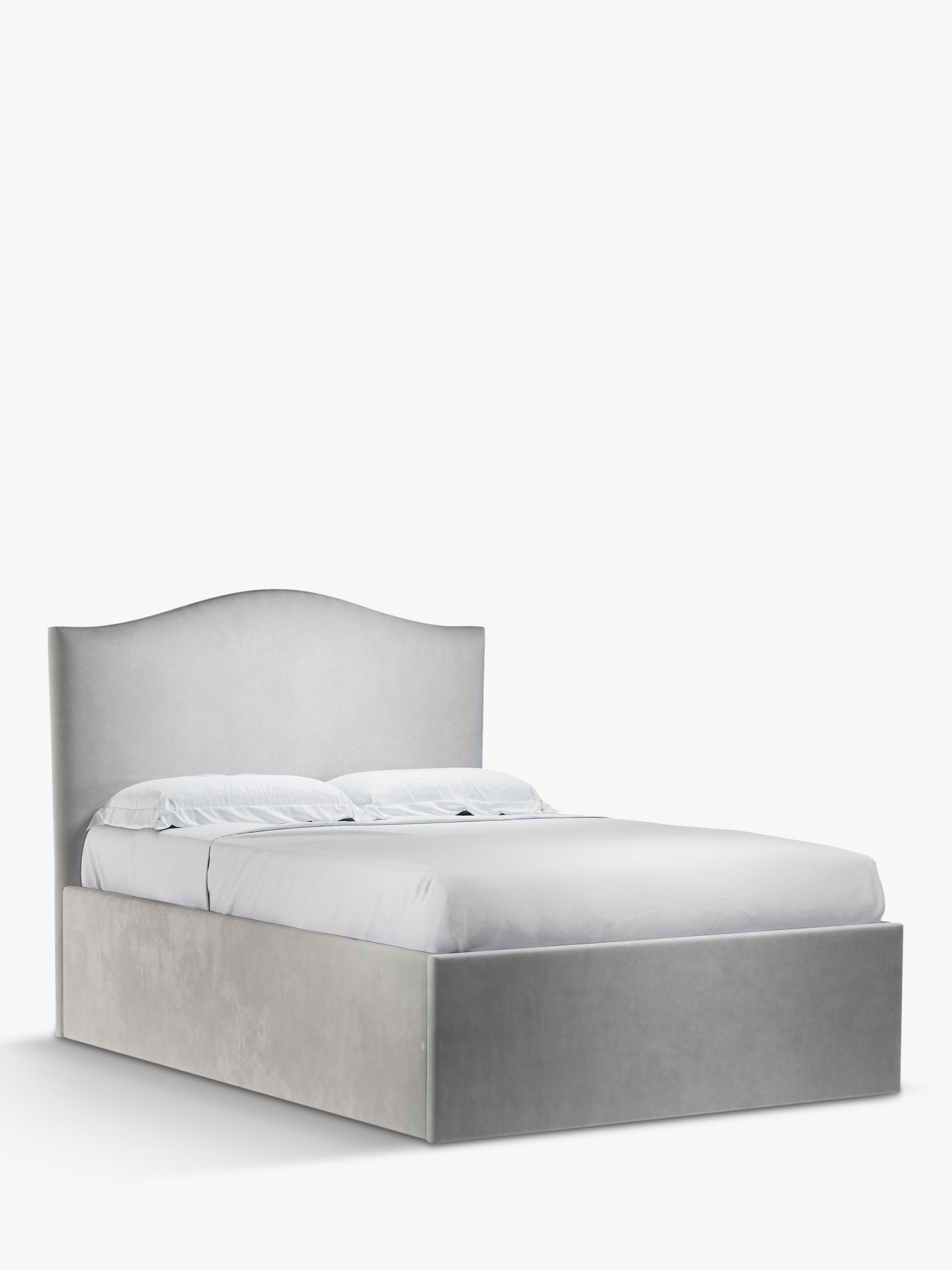 John Lewis Charlotte Ottoman Storage Upholstered Bed Frame, Double, Deep Velvet Steel
