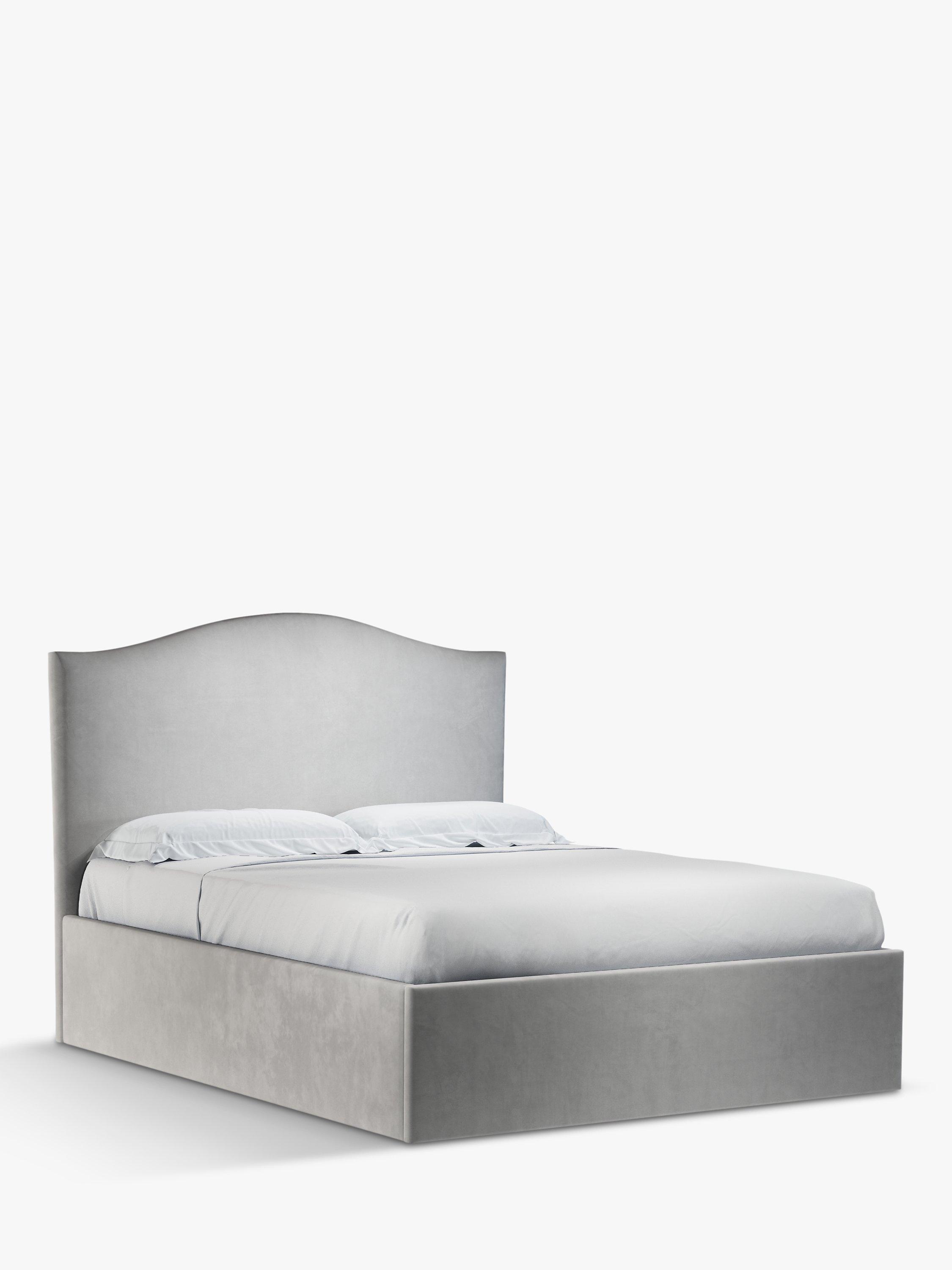 John Lewis Charlotte Ottoman Storage Upholstered Bed Frame, King Size, Deep Velvet Steel