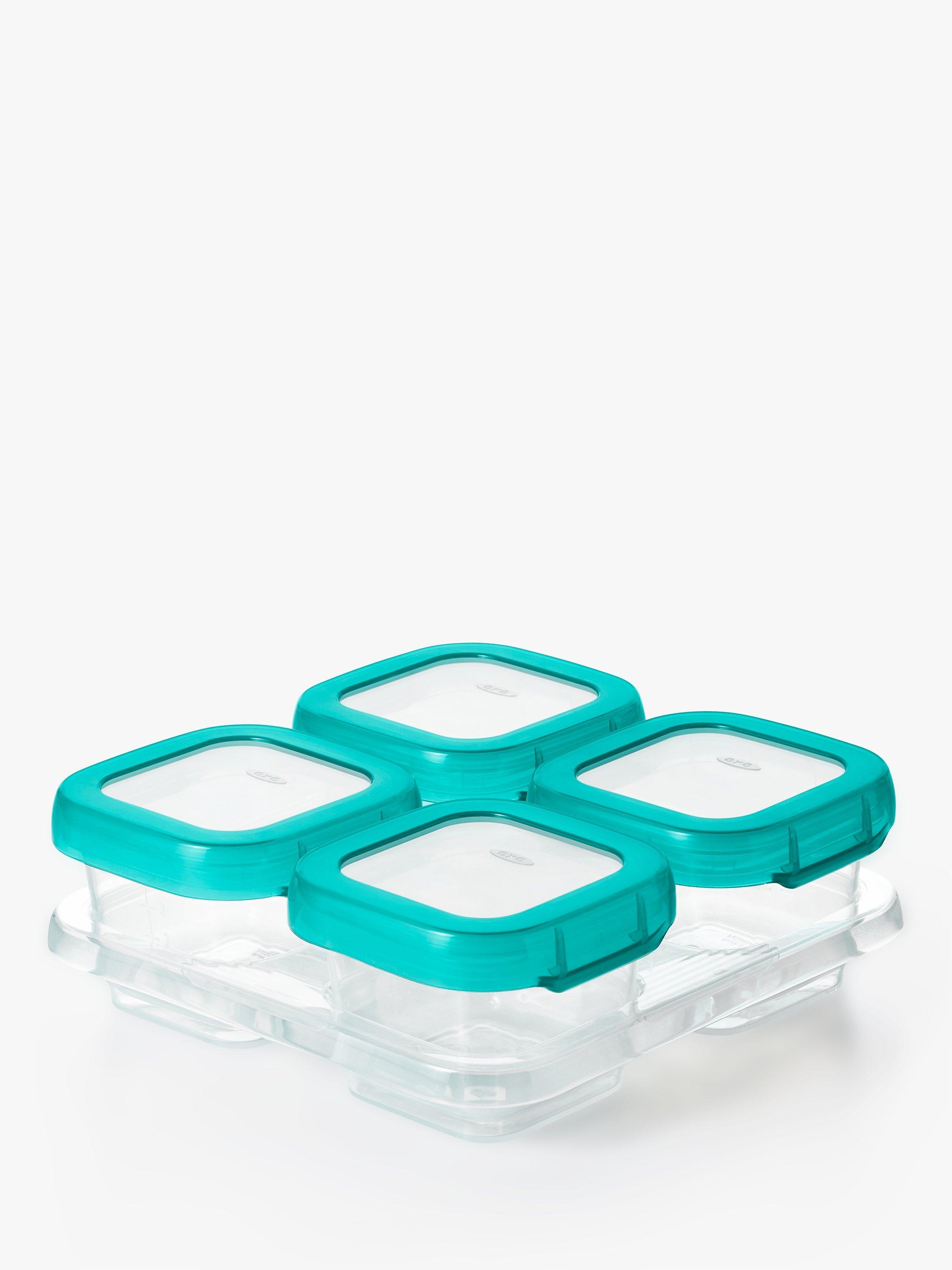 Oxo Tot Baby Block Food Storage Container Set, 4 pack, Clear/Teal
