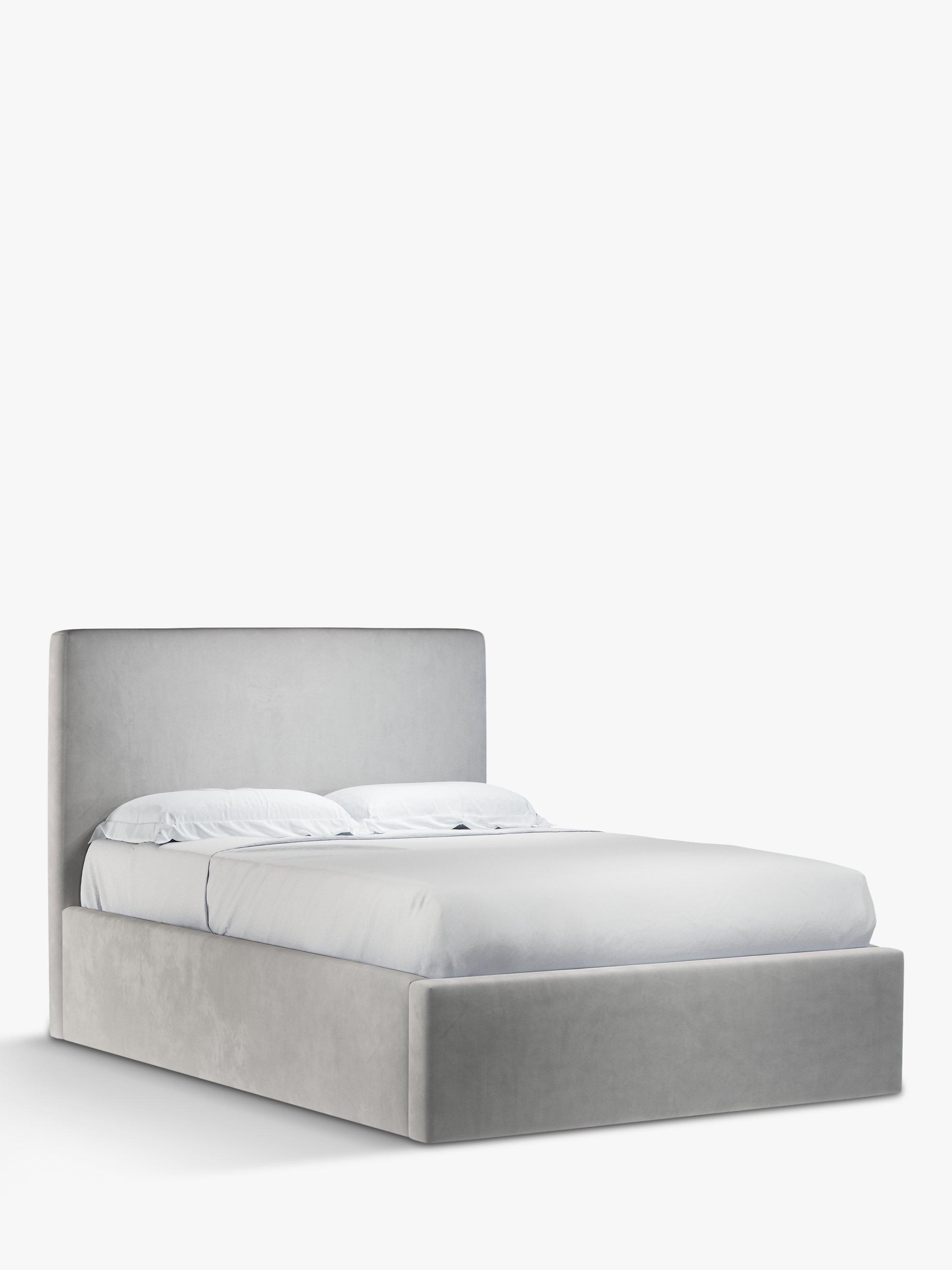 John Lewis Emily Ottoman Storage Upholstered Bed Frame, Double, Deep Velvet Steel