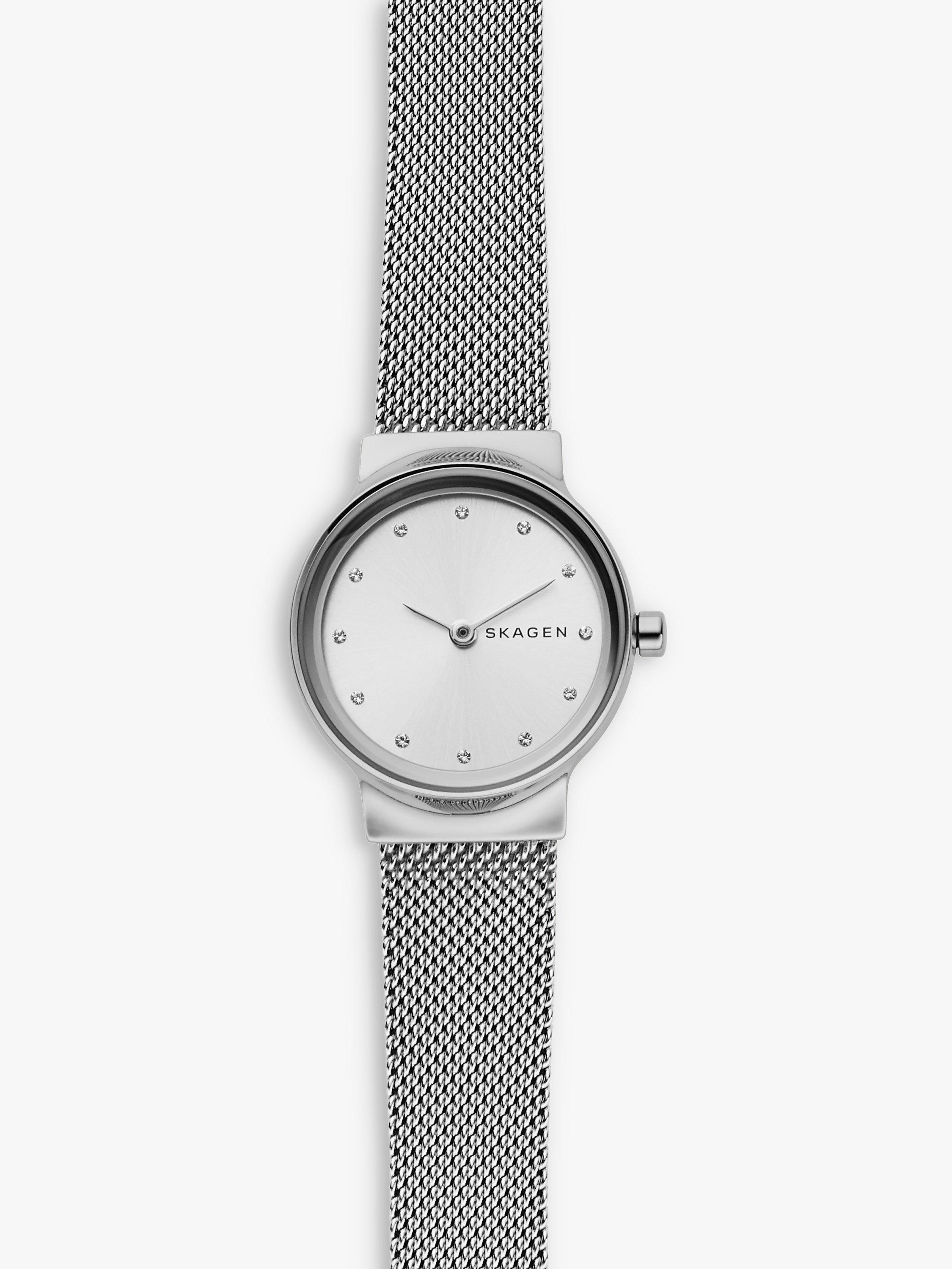 Product image 1 of 3, which shows Skagen Women's Freja Bracelet Strap Watch, Silver/White SKW2715