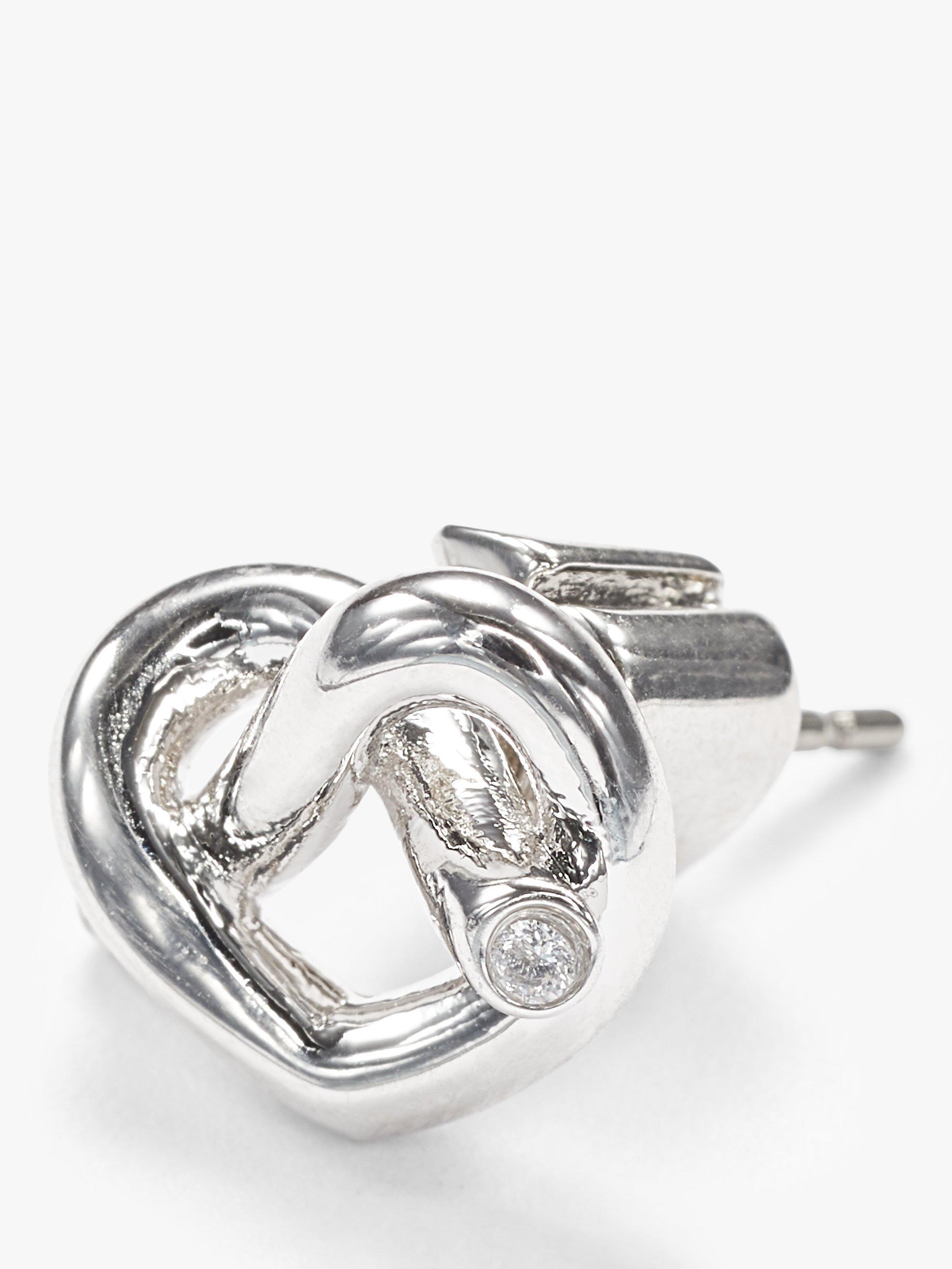 Product image 4 of 4, which shows kate spade new york Loves Me Knot Stud Earrings, Silver