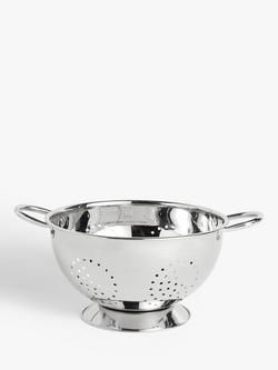 John Lewis Stainless Steel Footed Colander, Dia.27cm, 