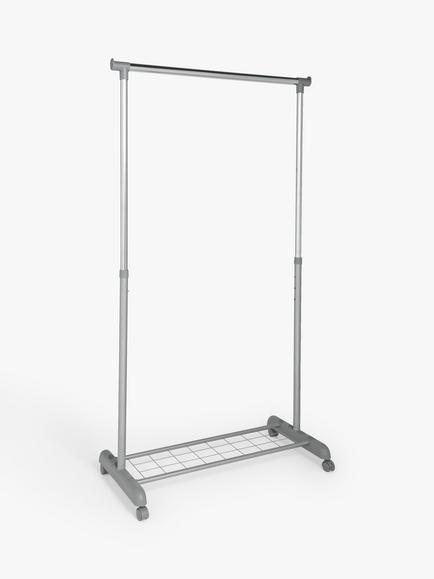 John Lewis Single Height Adjustable Clothes Rail, Silver
