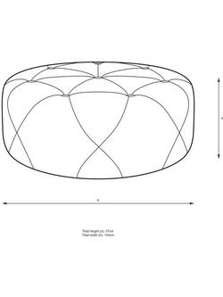 John Lewis Button Footstool, Large - view 2, 