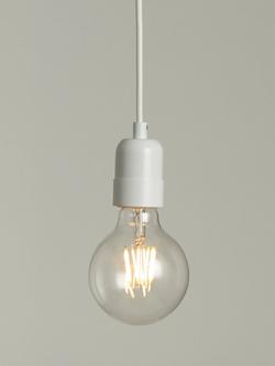 John Lewis Basic Ceiling Pendant Cord, White - view 2, White