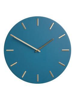 John Lewis Arne Brass Dial Analogue Wall Clock, 45cm, Fjord
