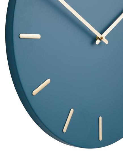 John Lewis Arne Brass Dial Analogue Wall Clock, 45cm - view 2, Fjord Blue
